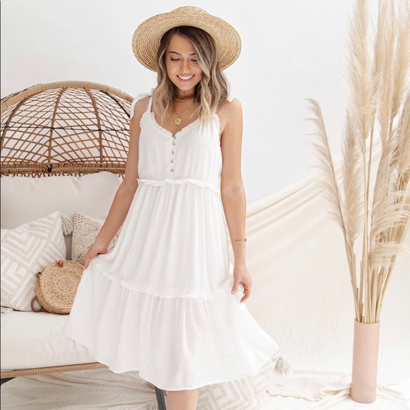 llacie Dresses & Skirts - Llacie Dream White Midi Dress